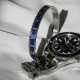 Bracelet Speedometer Bleu et Inox Poli